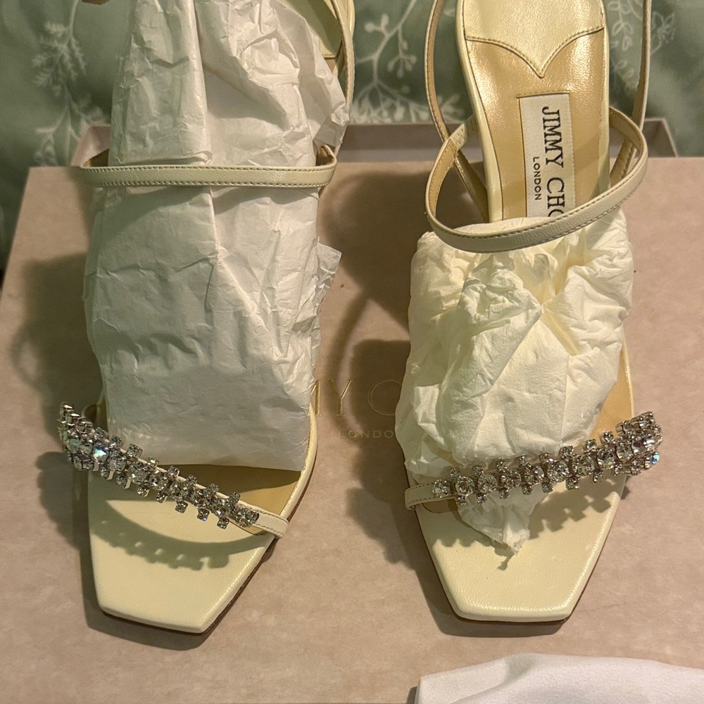 Jimmy Choo Ivory Embellished Heels